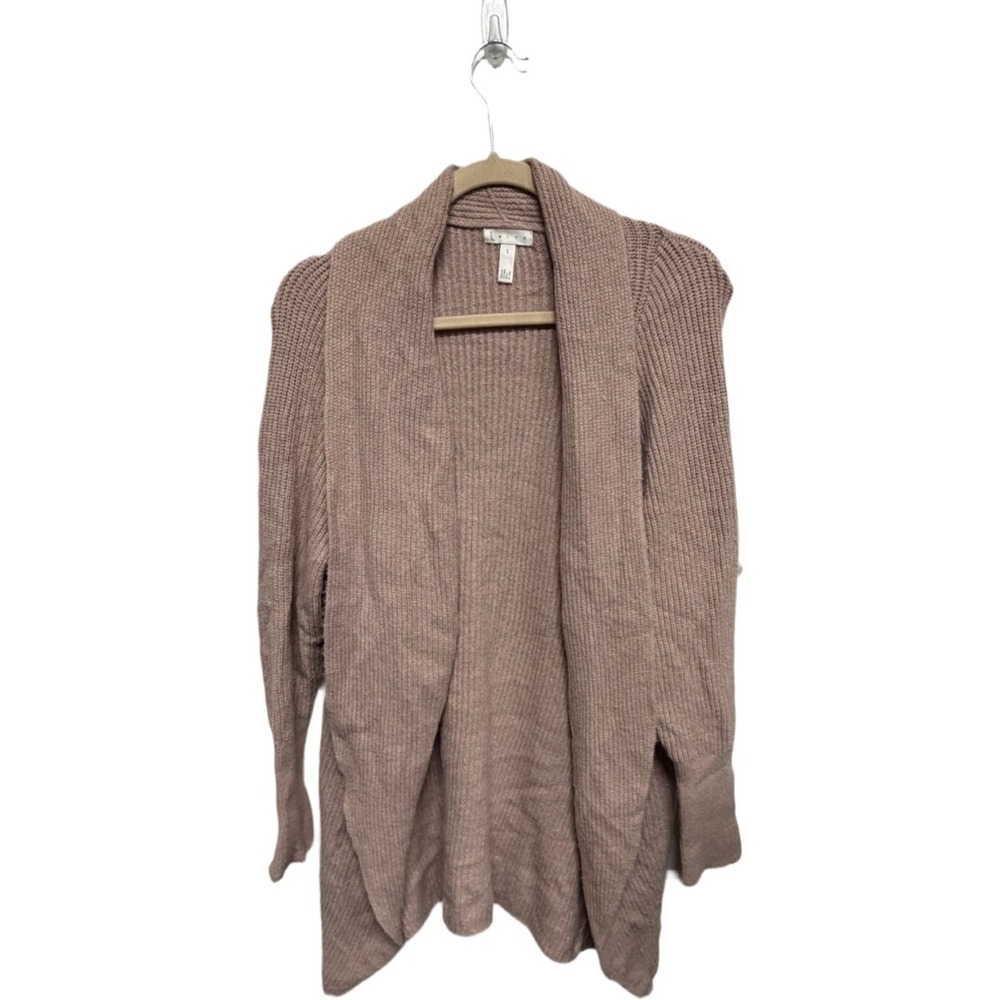 Leith Nordstrom Blush Pink Ribbed Open Front Cardigan Sweater Small Cozy Soft